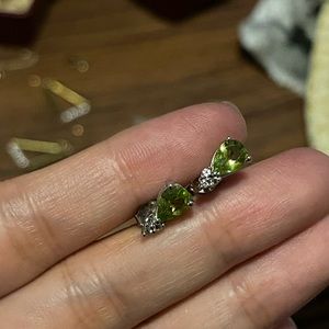 Silver 925 peridot earrings